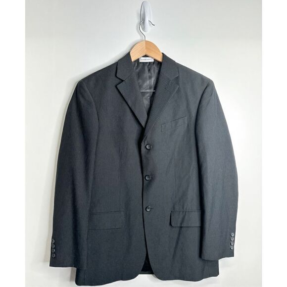 Geoffrey Beene Blazer Jacket Mens Gray Striped Size 38R - Picture 1 of 10